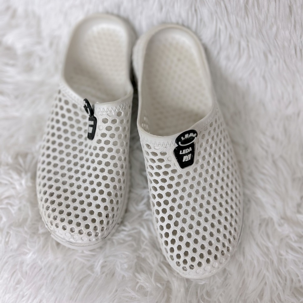 Leda White Slip on Rubber Shoes Size 40